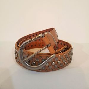 Harley Davidson Brown Leather Studded Belt. Size M